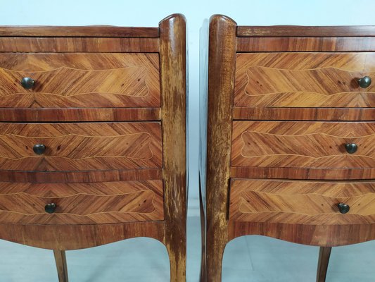 Louis XV Marquetry Nightstands, 1950s, Set of 2-EAD-1768663