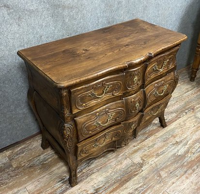 Louis XV Provencal Bowfront Chest of Drawers in Natural Wood, 1880-1900-MWB-1342063