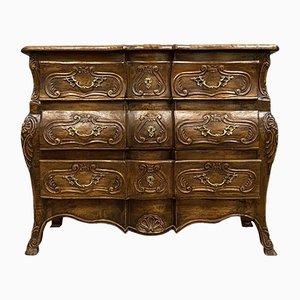 Louis XV Provencal Bowfront Chest of Drawers in Natural Wood, 1880-1900-MWB-1342063