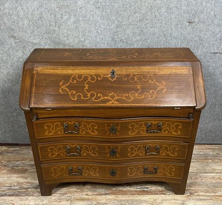 Louis XV Scriban Chest of Drawers in Precious Wood Marquetry, 1900s-MWB-1336304