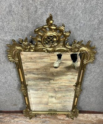 Louis XV Shell Mirror in Gilded Wood, 1900s-MWB-2043359