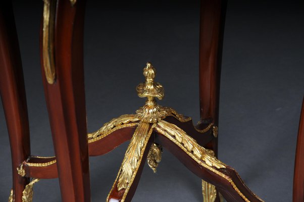 Louis XV Side Table in Bronze, Marble & Beech-FLW-1401752