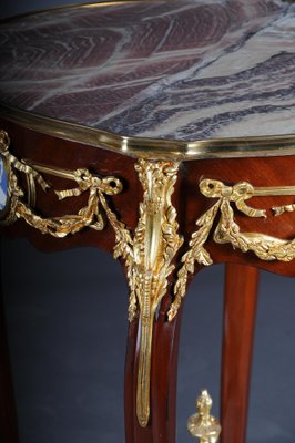 Louis XV Side Table in Bronze, Marble & Beech-FLW-1401753