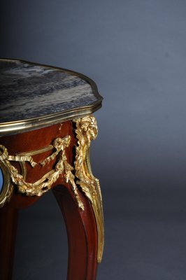 Louis XV Side Table in Bronze, Marble & Beech-FLW-1401753