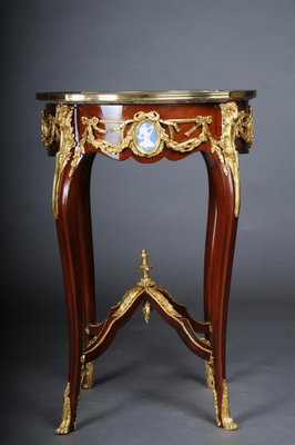 Louis XV Side Table in Bronze, Marble & Beech-FLW-1401752