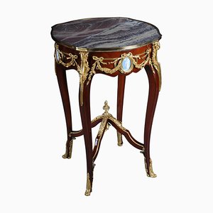 Louis XV Side Table in Bronze, Marble & Beech-FLW-1401753