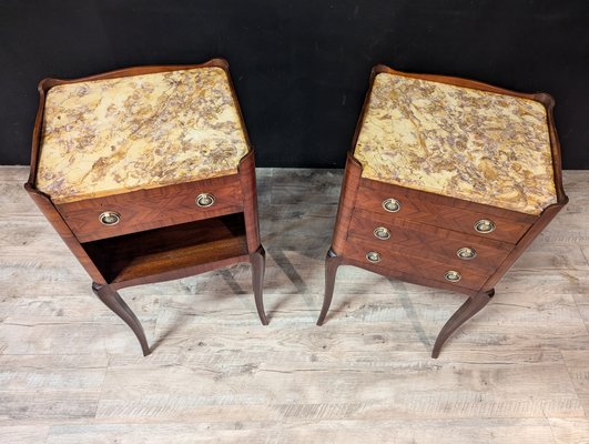 Louis XV Style Bedside Tables in Marquetry, Set of 2-IBO-2020421