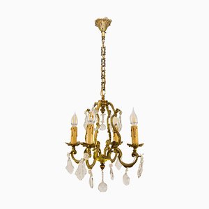 Louis XV Style Bronze and Crystal Four-Light Chandelier-KEG-1086625