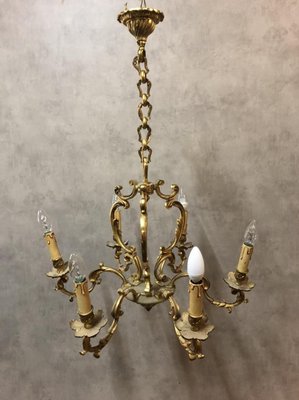 Louis XV Style Bronze Chandelier, 1950s-SDV-704858