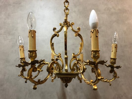 Louis XV Style Bronze Chandelier, 1950s-SDV-704858