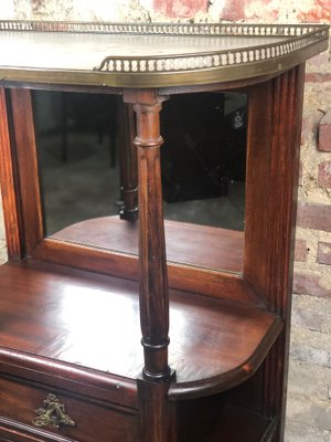 Louis XV Style Cabinet with Marble Top and Brass Gallery, 1920s-RWZ-730928