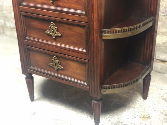 Louis XV Style Cabinet with Marble Top and Brass Gallery, 1920s-RWZ-730928