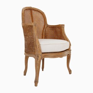 Louis Xv Style Carved Armchair with Double Sided Cane Work on Side Panels-NYF-2018788