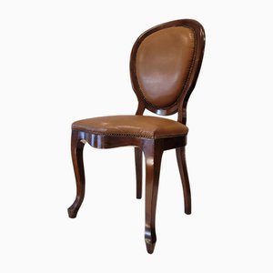 Louis XV Style Chair in Leather and Studs-NUC-2017296