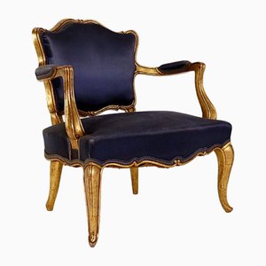 Louis XV Style Chairs with Navy Blue Silk-NYF-2019074