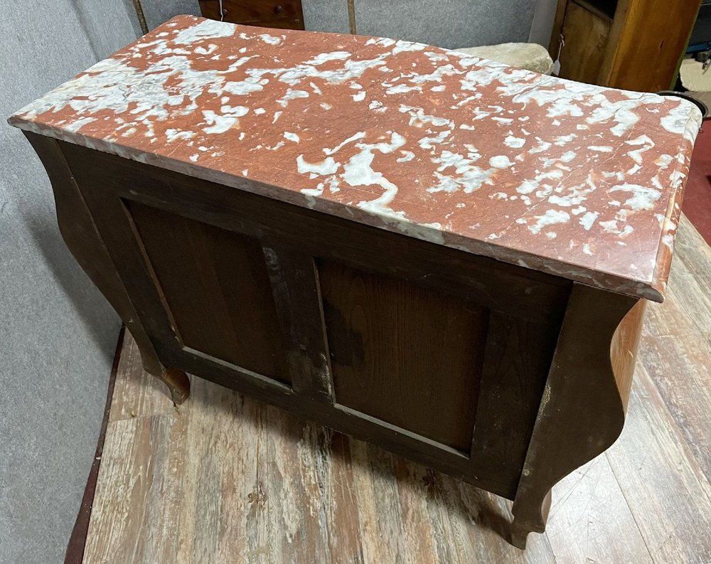 Louis XV Style Chest of Drawers in Precious Wood Marquetry, 1890s