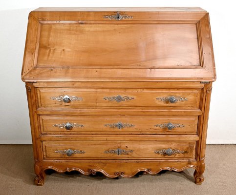 Louis XV Style Chest of Drawers or Secretaire in Cherry, Early 19th Century-RVK-1406173