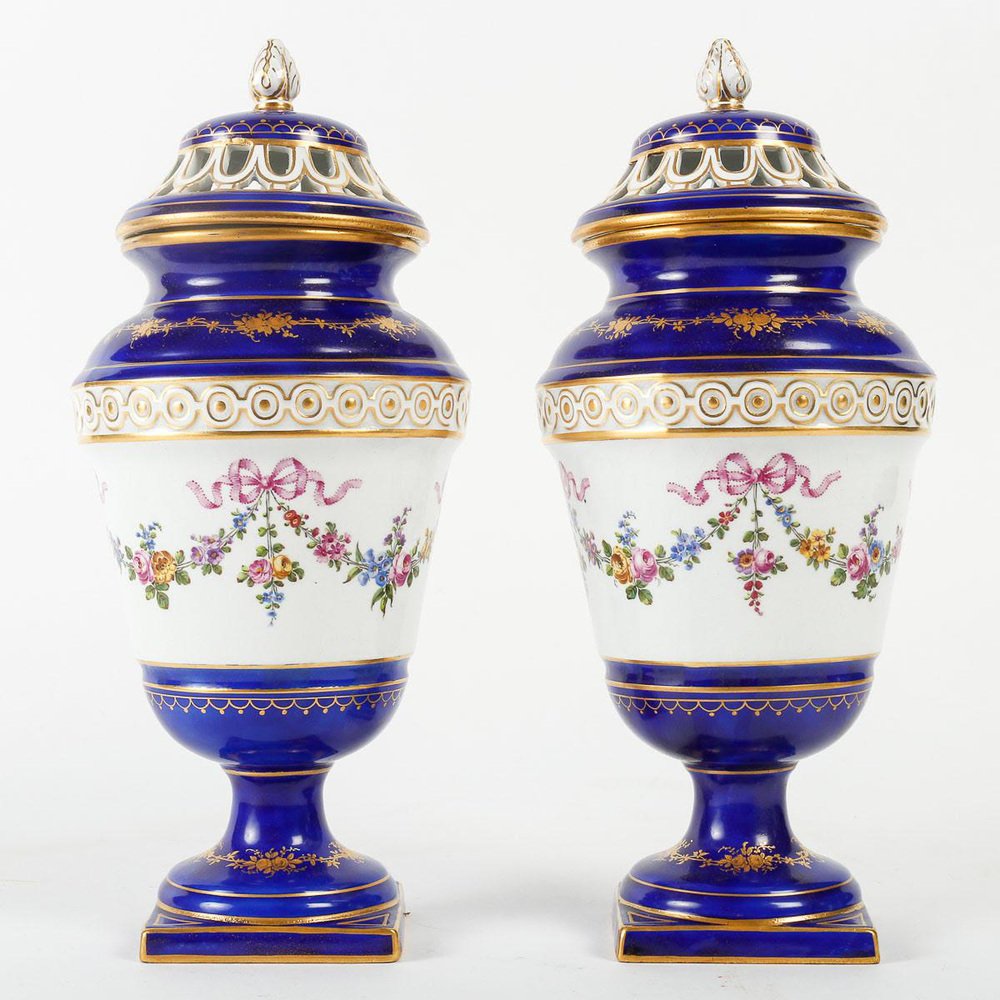 Louis XV Style Earthenware Potpourri, 19th Century, Set of 2