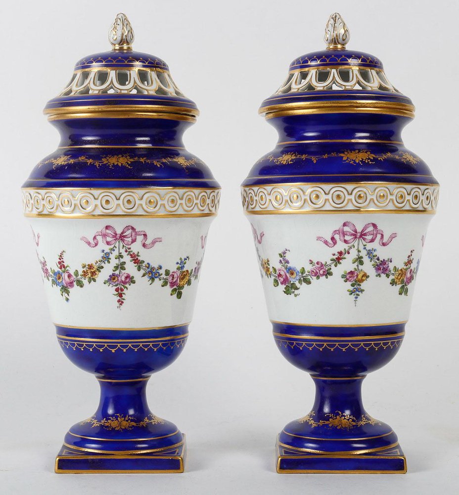 Louis XV Style Earthenware Potpourri, 19th Century, Set of 2