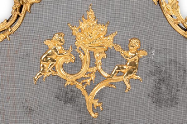 Louis XV Style Fire Screen in Gilt Bronze, 1880-CEJ-1763895