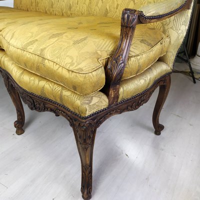 Louis XV Style Golden Bench-EAD-1231339