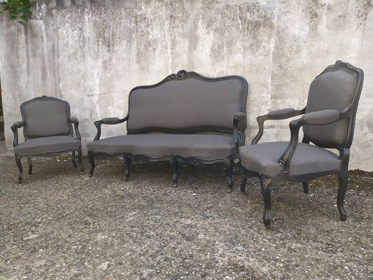 Louis XV Style Living Room Set, 1930s, Set of 3-EAD-1703674