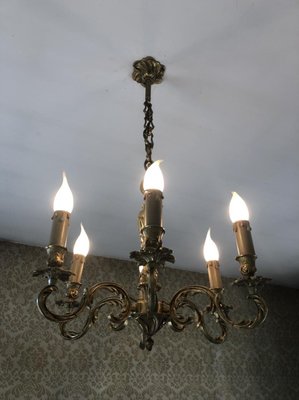 Louis XV Style Luster and Bronze Chandeliers, 1950s, Set of 3-SDV-674009