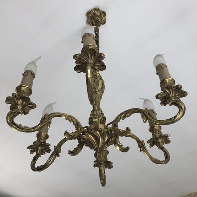 Louis XV Style Luster and Bronze Chandeliers, 1950s, Set of 3-SDV-674009