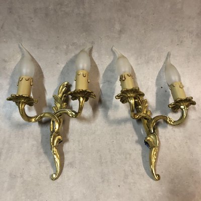 Louis XV Style Luster and Bronze Chandeliers, 1950s, Set of 3-SDV-674009