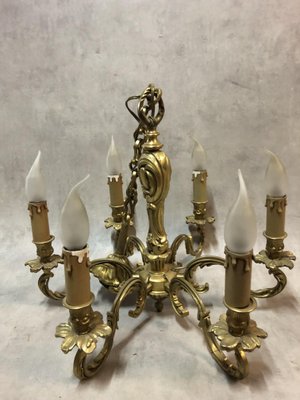 Louis XV Style Luster and Bronze Chandeliers, 1950s, Set of 3-SDV-674009