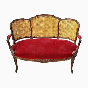 Louis XV Style Mahogany and Cane Lounge Chair-SYQ-783394