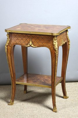 Louis XV Style Marquetry Side Table, 1950s-WSV-2038030