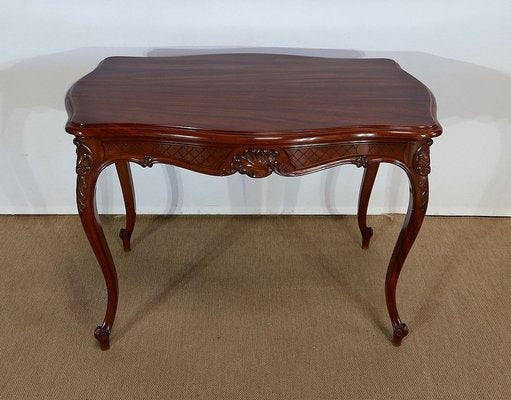 Louis XV Style Massive Mahogany Middle Table, 19th Century-RVK-1244969