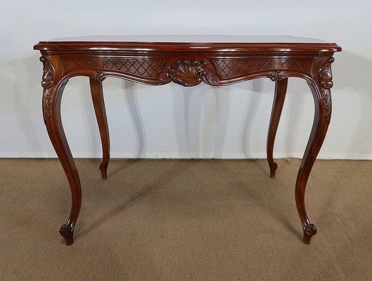 Louis XV Style Massive Mahogany Middle Table, 19th Century-RVK-1244969