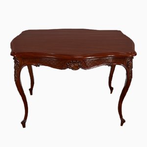 Louis XV Style Massive Mahogany Middle Table, 19th Century-RVK-1244969