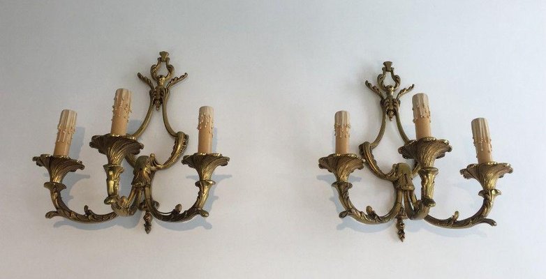 Louis XV Style Sconces with 3 Arms, Set of 2-BA-1365563