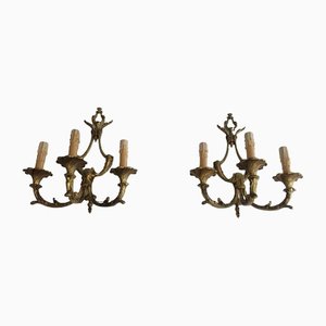 Louis XV Style Sconces with 3 Arms, Set of 2-BA-1365563