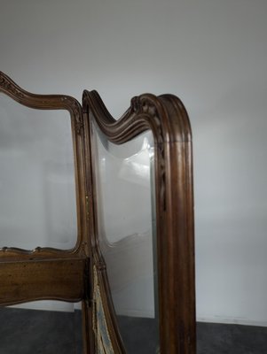 Louis XV Style Screen in Oak with Beveled Glass-HLV-2024373