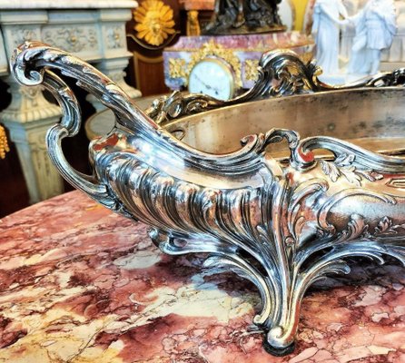 Louis XV Style Silver Plated Bronze Jardiniere, 1800s-WFS-1801565