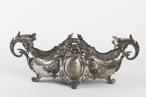 Louis XV Style Silver-Plated Metal Planter-WFS-744702