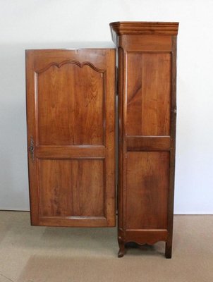 Louis XV Style Solid Cherry Bonnetière Cupboard, Early 19th Century-RVK-1089697