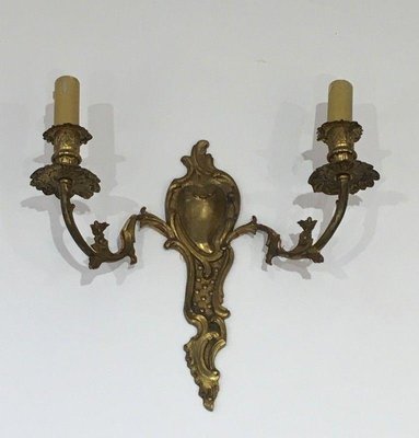 Louis XV Style Wall Lights in Bronze, Set of 2-BA-1365534