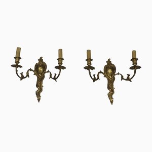 Louis XV Style Wall Lights in Bronze, Set of 2-BA-1365534