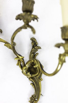 Louis XV Style Wall Sconces in Gilt Bronze, 1950s, Set of 2-CEJ-714880