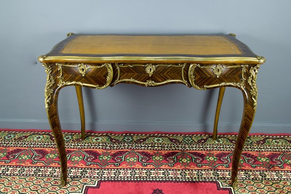 Louis XV Style Writing Desk with Bronze Mounts-KEG-1086715