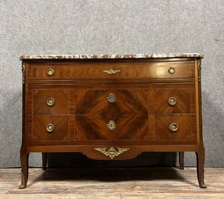 Louis XV Transition Chest of Drawers in Precious Wood Marquetry, 1920s-MWB-2035913