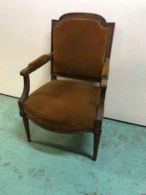 Louis XVI Brown Armchair-HLV-1428802