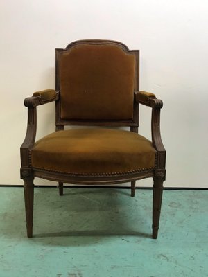 Louis XVI Brown Armchair-HLV-1428802