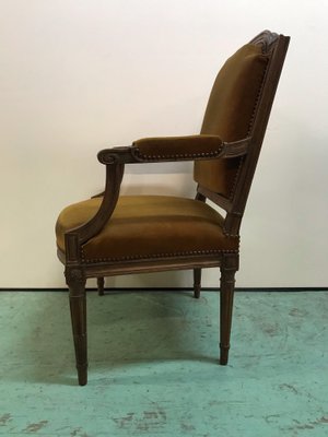 Louis XVI Brown Armchair-HLV-1428802