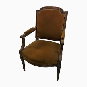 Louis XVI Brown Armchair-HLV-1428802